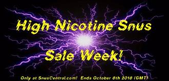 High Nicotine Snus Sale Week at SnusCentral.com!